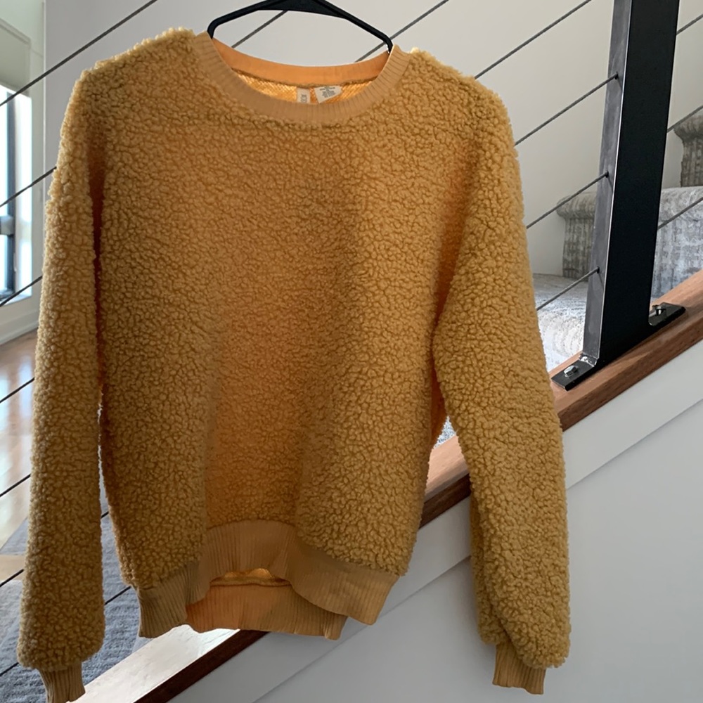 Yellow Tan Fuzzy Sweatshirt